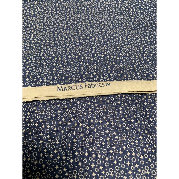 Marcus Fabrics Black & Cream Floral Cotton Fabric 1/2 Yard 44" Wide - Picture 3 of 7